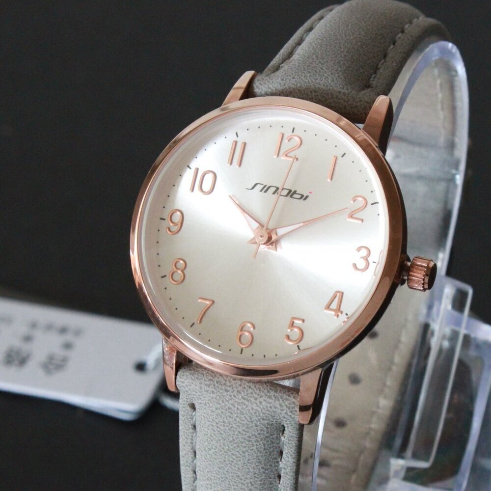 Ladies Easy Reader Dress Watch Silver Sunburst Dial Rose Gold-toned Case 30mm - Picture 7 of 13